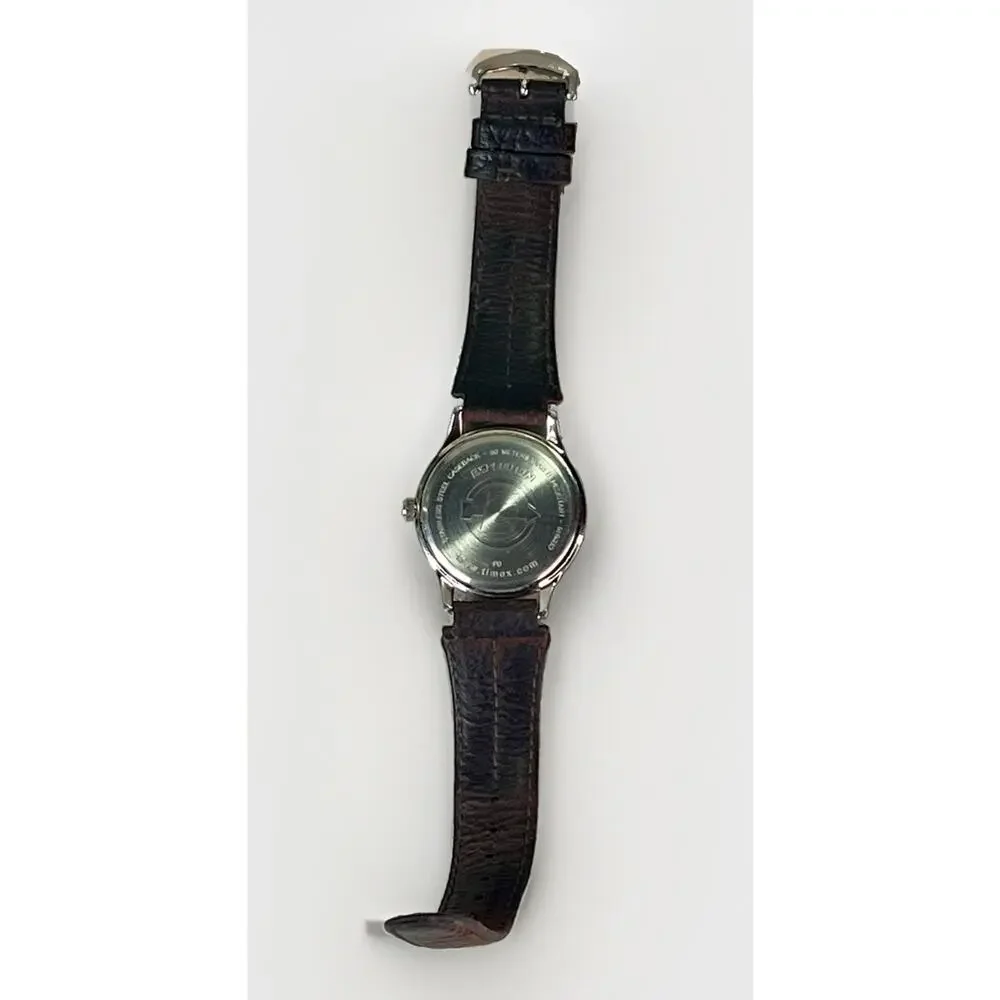 Timex Expedition Mens Watch 36mm Green Dial Leather Indiglo Date *Needs Battery